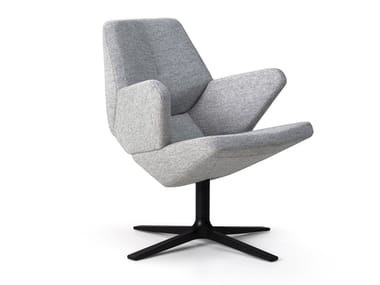 TRIFIDAE - Upholstered easy chair with 4-spoke base with armrests by Prostoria