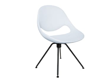 LITTLE MOON SOFT TOUCH - Swivel trestle-based polyurethane chair by Tonon