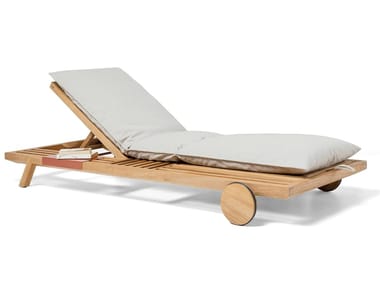 UMOMOKU - Recliner fabric sun lounger with castors by Prostoria