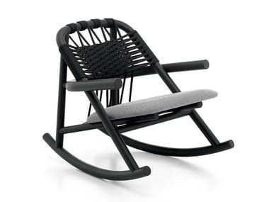 UNAM 19 C - Rocking wooden armchair with armrests by Very Wood