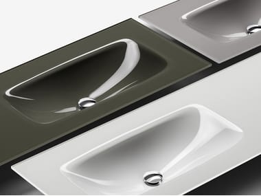 VETRO - Glass washbasin with integrated countertop by Falper