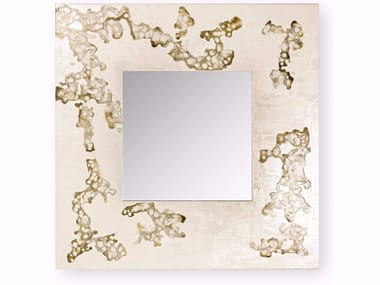 AFRICA FLOWING - Square wall-mounted framed mirror by Cantori