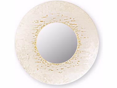AFRICA GOLDEN CITY - Round wall-mounted framed mirror by Cantori