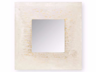 AFRICA GOLDEN CITY - Square wall-mounted framed mirror by Cantori