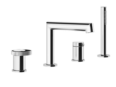 ANELLO - 4 hole brass bathtub set with hand shower by Gessi