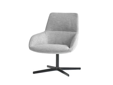 DUNAS LOUNGE - Swivel fabric armchair with 4-spoke base by Inclass