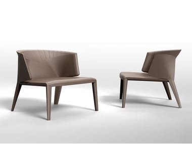 ANASTASIA - Upholstered tanned leather armchair by Visionnaire