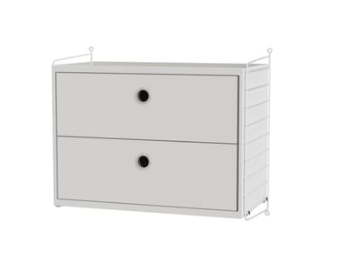 BEDROOM A - Wall-mounted bedside table with drawers by String Furniture