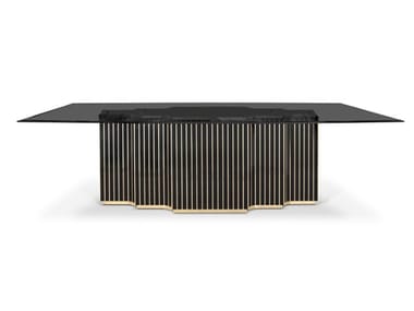 BELLAGIO - Rectangular glass dining table by Luxxu