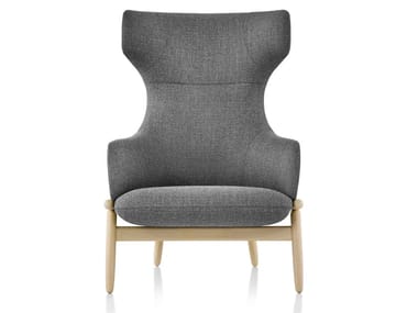 REFRAME - Bergere high-back fabric armchair by Herman Miller