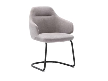 BINAR 60 - Cantilever upholstered fabric chair with armrests by Inclass