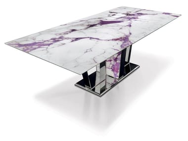 BOSTON - Rectangular glass dining table by Sicis