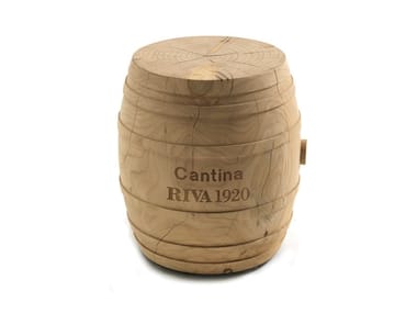 BOTTE - Low solid cedar wood stool by Riva 1920