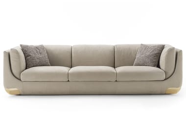 BRAVERY - 3 seater leather and fabric sofa by Longhi