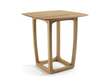 BUNGALOW BAR TABLE WOOD - Square solid wood high table by Riva 1920