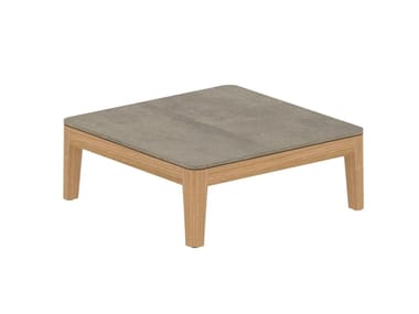 CALYPSO LOUNGE - Square teak garden side table by Royal Botania