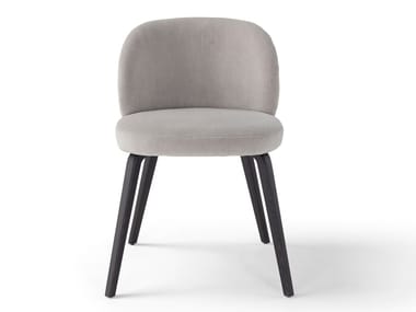MONNALISA - Leather or fabric chair with wooden legs by Amura