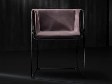 JILL - Leather chair with removable cover by Henge