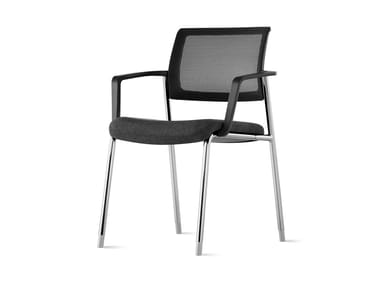 VERUS - Fabric chair with armrests with integrated cushion by Herman Miller
