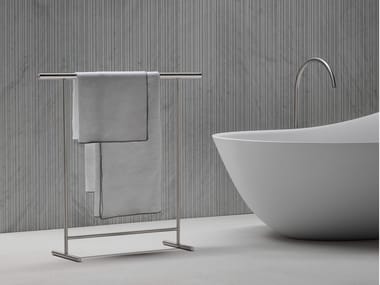 CILINDRO - Standing stainless steel towel rack by Falper