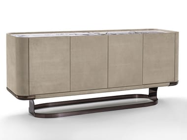 CONCORD - Double-sided leather sideboard with doors by Longhi