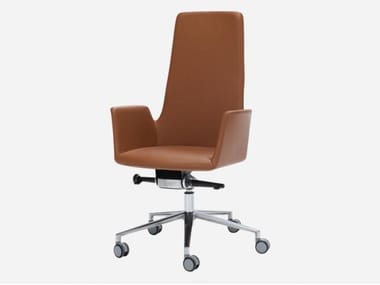 ALTEA - Medium back swivel leather office chair by Inclass