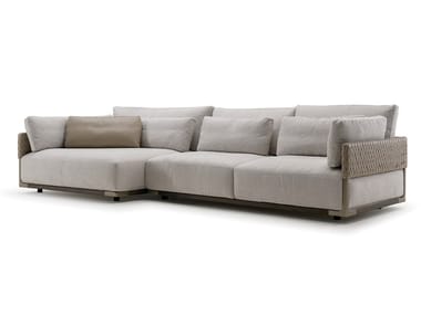 DRUM - Sectional fabric sofa with chaise longue by Turri
