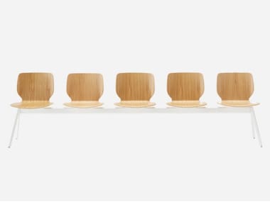 NIM - Freestanding wood veneer beam seating by Inclass