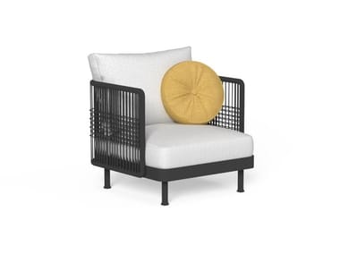 SLAM/ROPE - Fabric garden armchair with armrests by Talenti