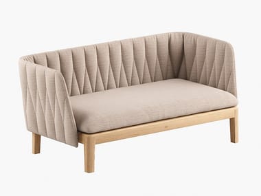 CALYPSO LOUNGE - 2 seater fabric and teak garden sofa by Royal Botania