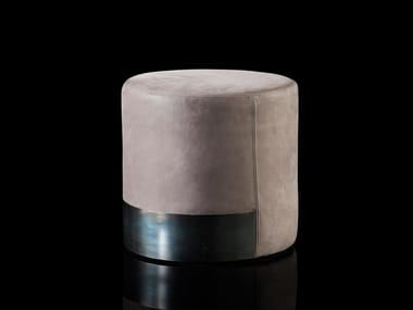 GELLY - Round leather pouf by Henge