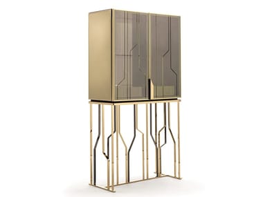 GINZA BAR - Glass bar cabinet with integrated lighting by Longhi