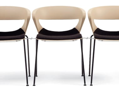 KICCA - Stackable chair with integrated cushion by Kastel