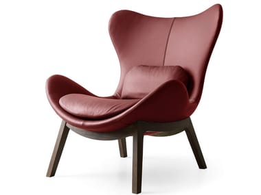 LAZY High-back leather armchair (Request Info)