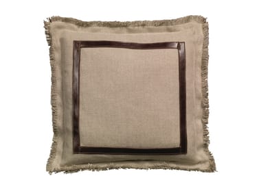 LINEN CUSHION - Solid-color square linen cushion by Longhi