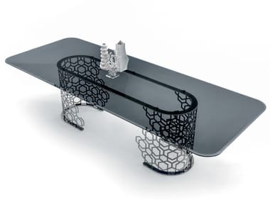 MANFRED - Rectangular crystal table by Longhi