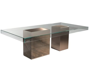 MARTY - Rectangular glass dining table by Visionnaire