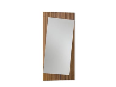 MUSA - Rectangular wall-mounted walnut mirror by Bonaldo