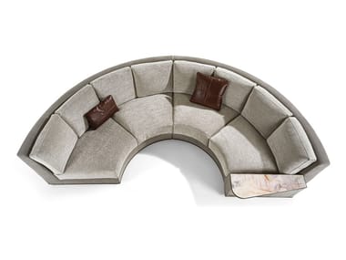 NOBU - Curved fabric sofa by Longhi