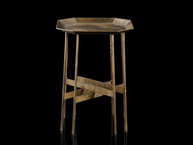 OCTAGON - Octagonal brass high side table by Henge