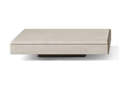 OMPHALOS - Low square stone coffee table by Salvatori