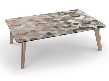 OWEN - Rectangular glass coffee table by Sicis