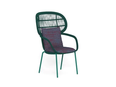 PANAMA - High-back rope chair with armrests by Talenti
