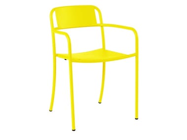 PATIO - Stainless steel garden chair with armrests by Tolix