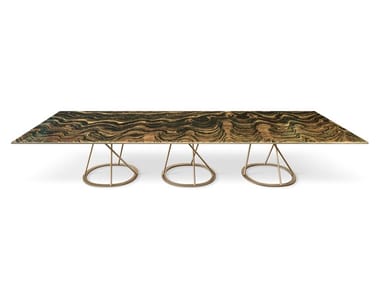 PHILIPPE - Rectangular glass dining table by Sicis
