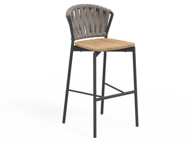 PIPER 250 - High stool in aluminum and teak by RODA