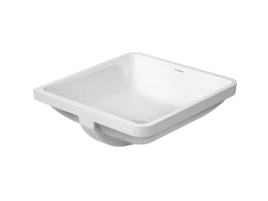 STARCK 3 - Undermount square ceramic washbasin with overflow by Duravit