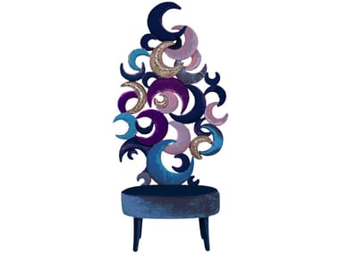 MILLEUNALUNA - Velvet armchair by Sicis