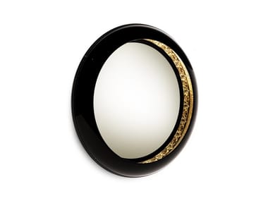 RING - Round wall-mounted framed mahogany mirror by Boca do Lobo