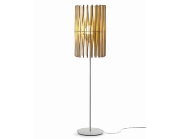 STICK - Wooden floor lamp by Fabbian